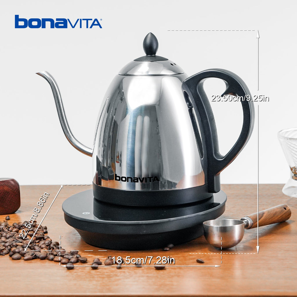 Bonavita Cosmopolitan 1.0L Gooseneck Precision Temperature Electric Kettle - Vitality Coffee