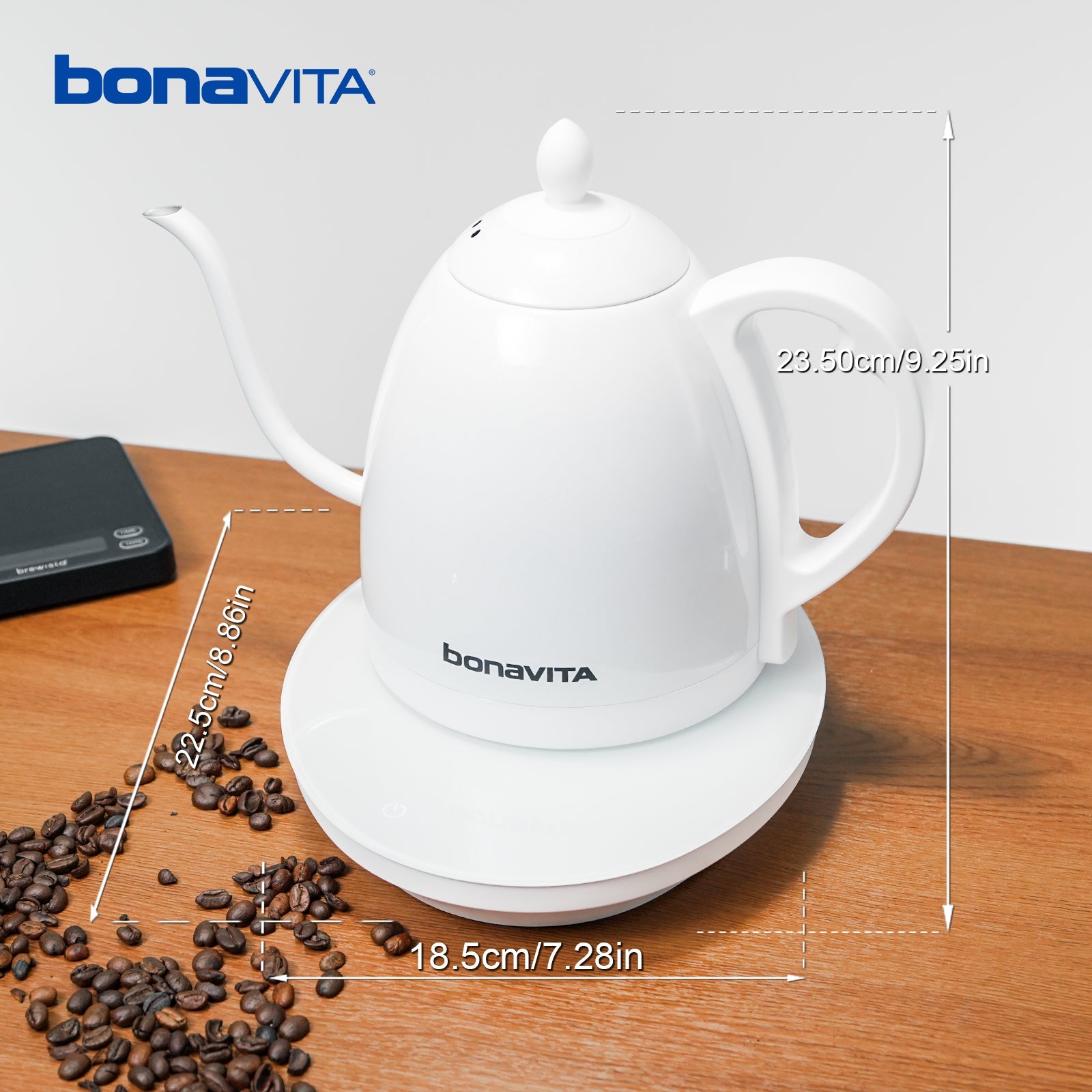 Bonavita Cosmopolitan 1.0L Gooseneck Precision Temperature Electric Kettle - Vitality Coffee