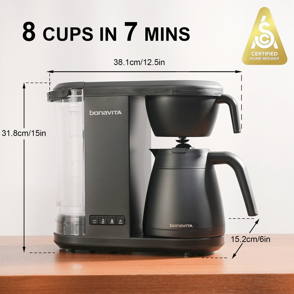 Enthusiast 8-Cup Drip Coffee Brewer with 1.3L Thermal or Glass Carafe - Vitality Coffee