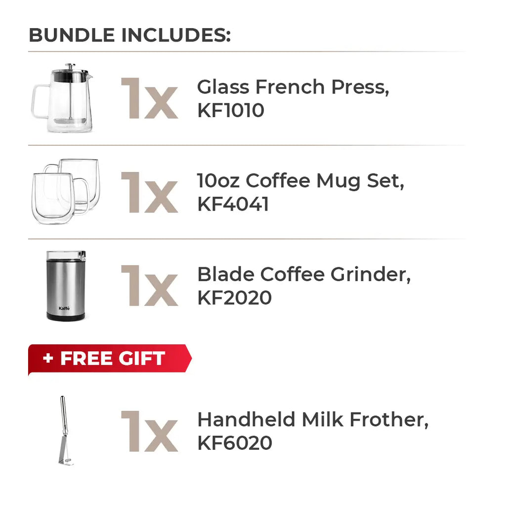 French Press Bundle, Glass Kaffe Products