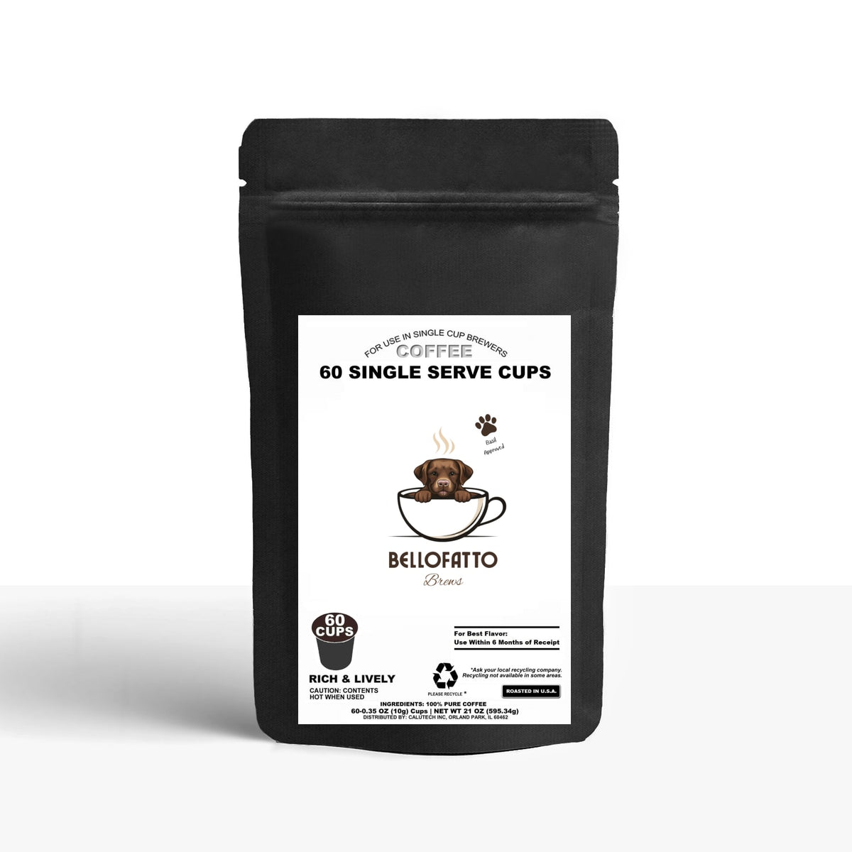 Bellofatto Original Roast | Single Serve Coffee Pods, 60 Pack