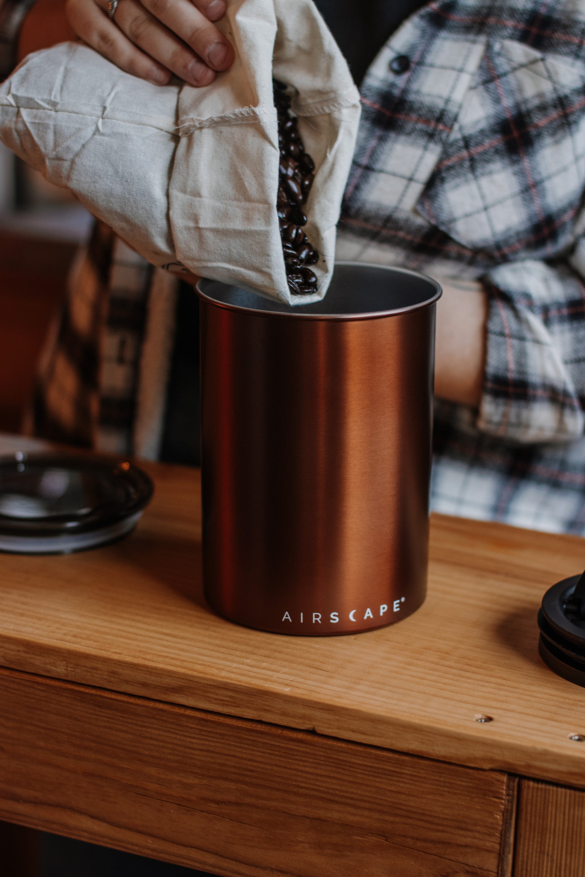 Airscape Stainless Steel Coffee and Food Storage Canister - Small (4" / 250g)