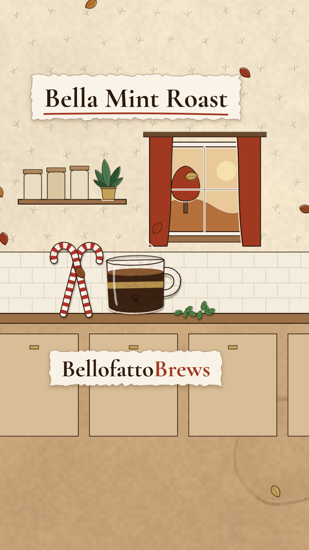 Bella Mint Roast | Candy Cane Roast illustrated hero