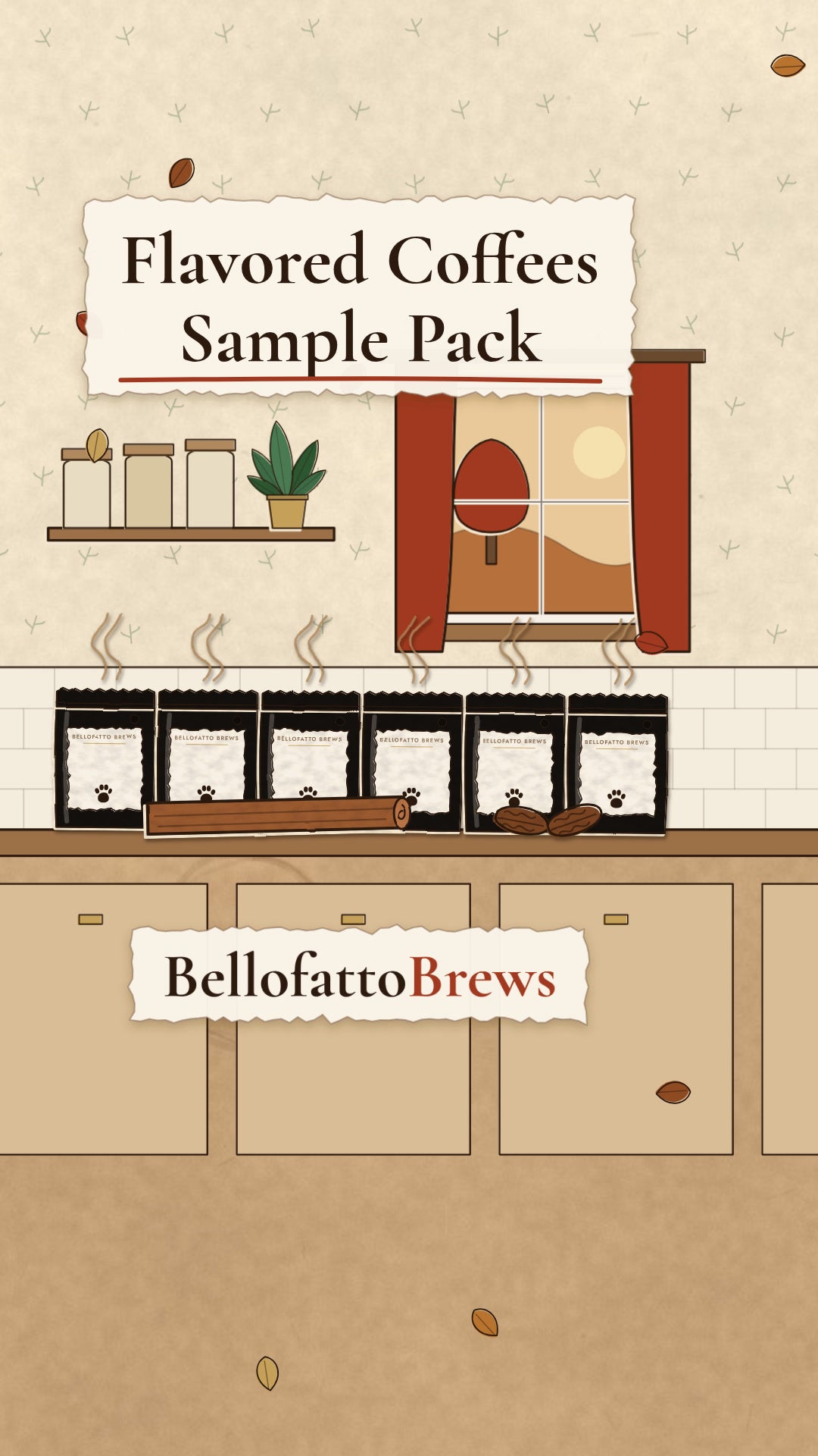 Flavored Coffees Sample Pack illustrated hero