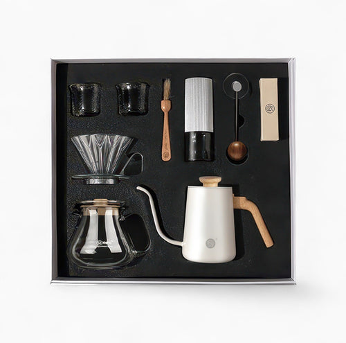 Lastaforest all-in-one pour over coffee starter kit with black coffee tools for brewing fresh coffee at home
