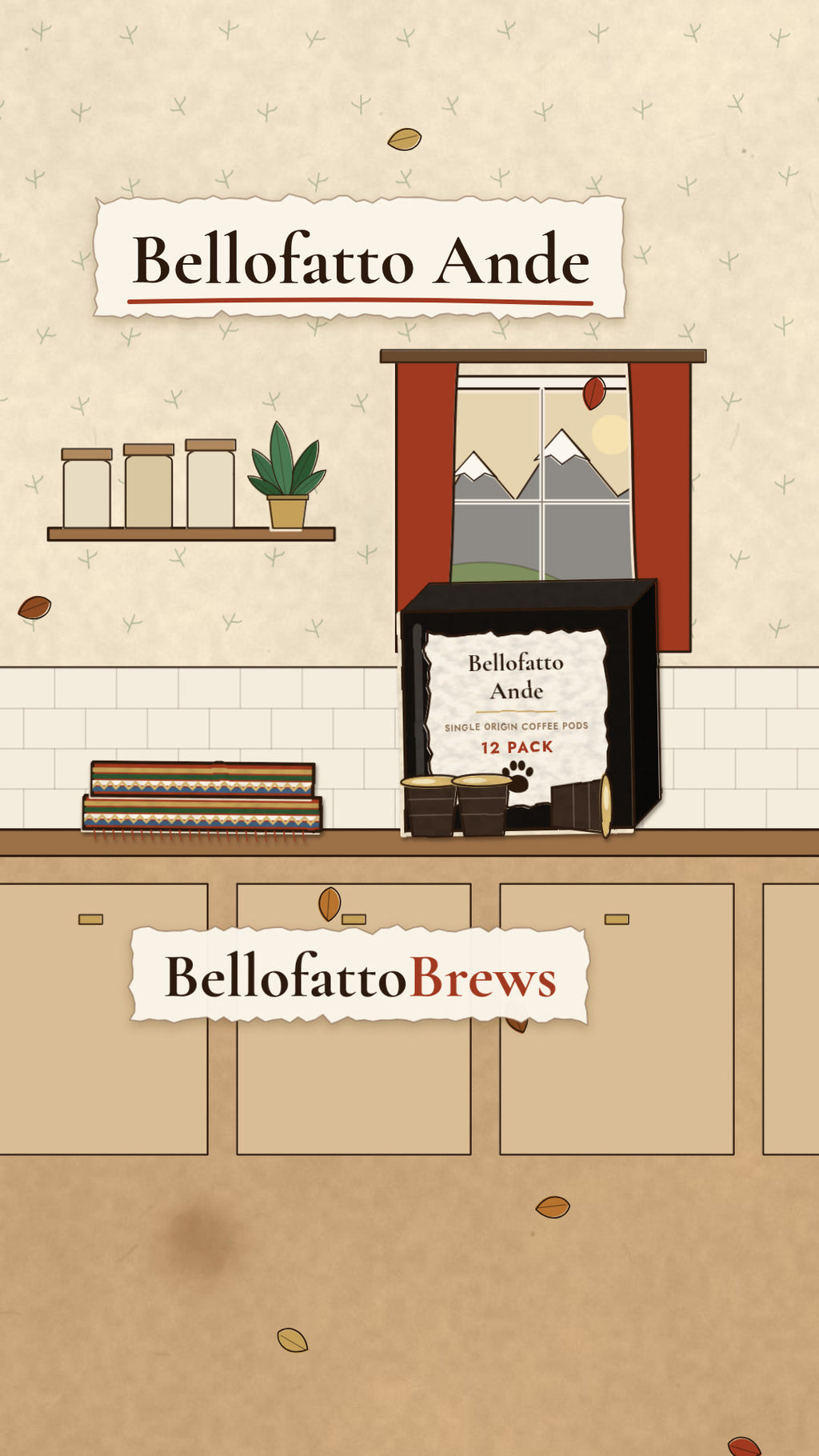 Bellofatto Ande | Peru Single Origin Coffee Pods, 12 Pack illustrated hero
